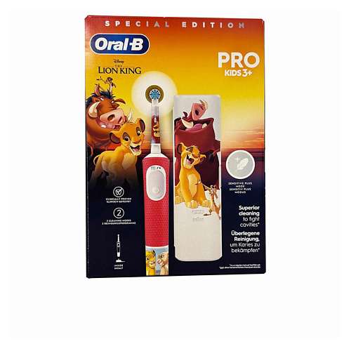ORAL-B Детская зубная щетка Vitality Pro Kids Lion King с дорожным футляром