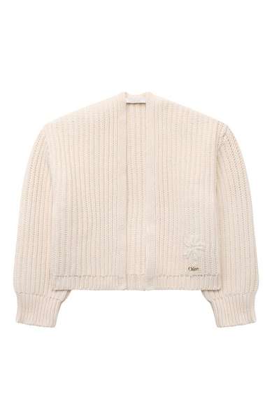 Детское: Кардиган из хлопка и шерсти Chloé