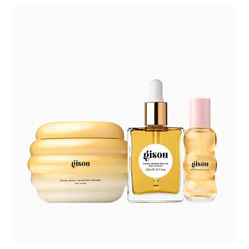 GISOU Набор для ухода за волосами On-The-Go Honey Hair Trio: Маска + Масло + Спрей