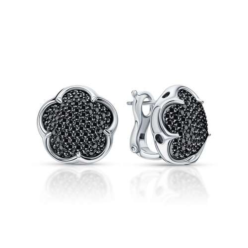 Серьги из серебра с фианитами
