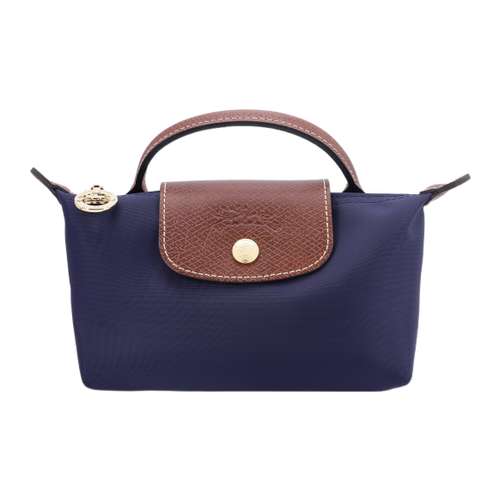 LONGCHAMP Le Pliage Переработанный холст и кожа Пельменная сумка Женская Морской синий