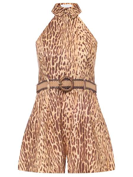 Комбинезон льняной, ZIMMERMANN, 5132YSS255/Tan Leopard