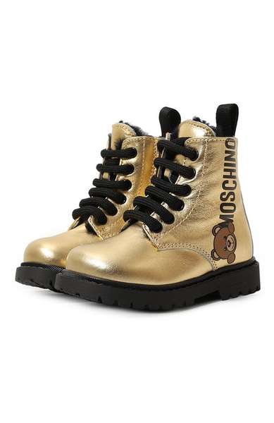 Детское: Кожаные ботинки Moschino