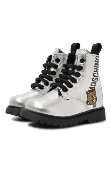 Детское: Кожаные ботинки Moschino