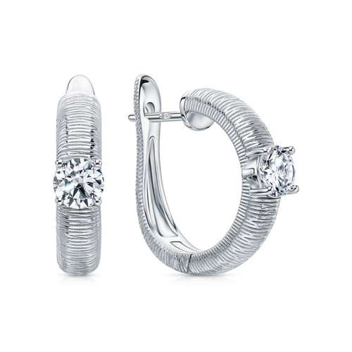 Серьги из серебра с фианитами