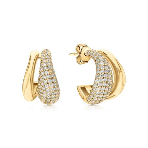 Серьги из серебра с фианитами