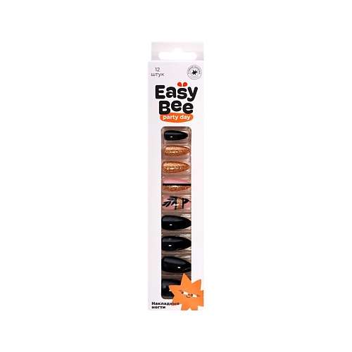 EASYBEE Набор накладных ногтей с клеевыми стикерами NAIL DAY Black Luxury