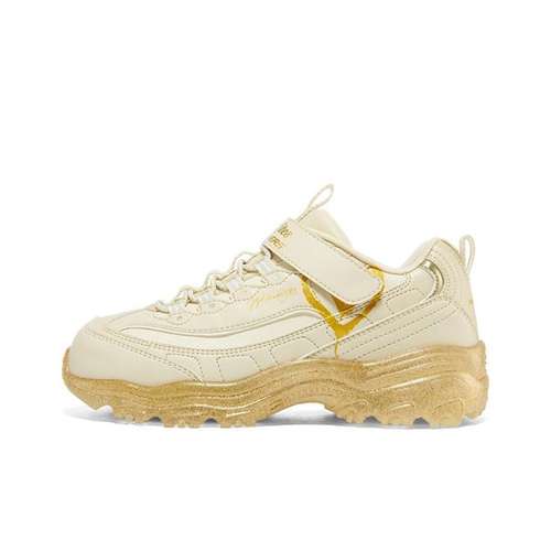 Skechers D'LITES 1,0 Устойчивые к истиранию низкие детские повседневные туфли бежевого цвета