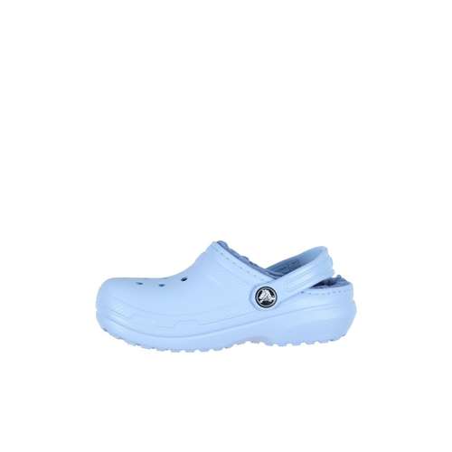 Crocs Classic Lined Clog K Теплоизоляционные детские домашние тапочки цвет сапфир каменный синий для детей