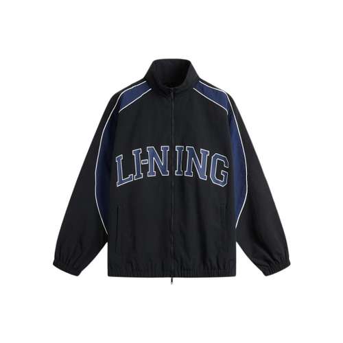 Li NING Lotus Leaf Тренчкот Мужской Черный Темно-Корабельный Синий