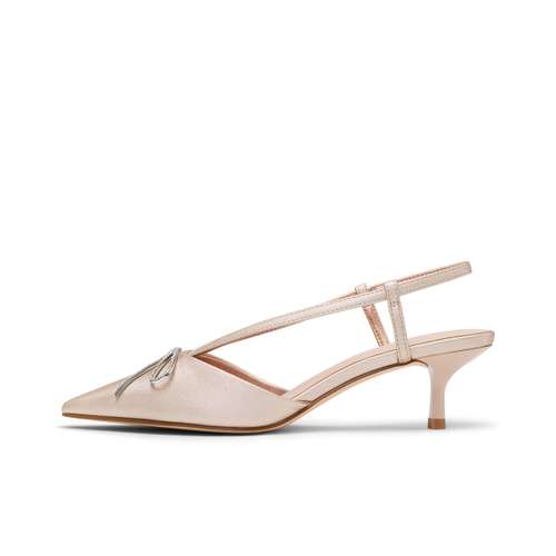 CHARLES&KEITH Ткань заостренный носок с блестками бант сандалии свадебные туфли узкий каблук высокие каблуки 5,5 см женские