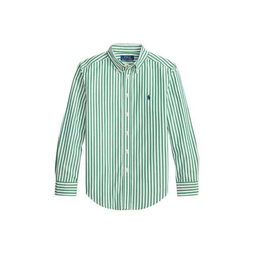 Polo Ralph Lauren Повседневная рубашка Cruise зеленая белая для подростков