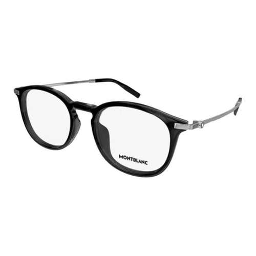 MONTBLANC Логотип бренда Пластик Оправа Титановый сплав Металл Квадратные Оправы для очков Унисекс Черный