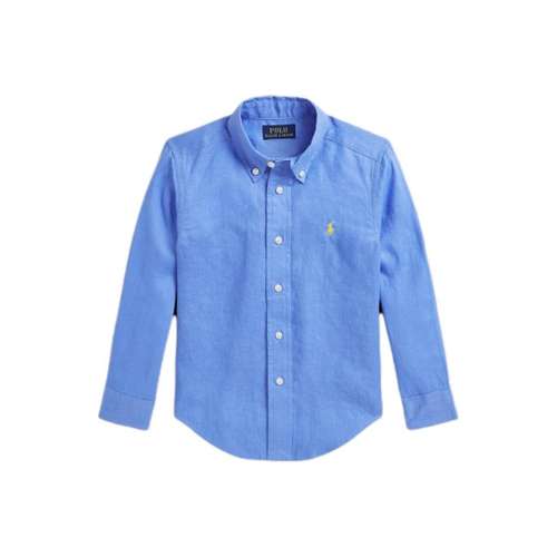 Polo Ralph Lauren Рубашка Весенне-летняя Осенняя Детская Hong KONG Островной синий