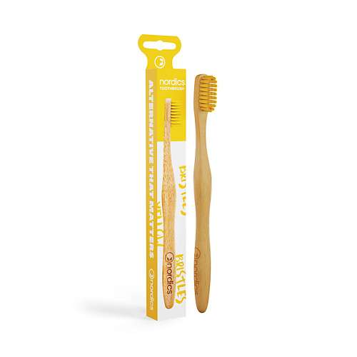 NORDICS Зубная щетка бамбуковая Yellow Bristles