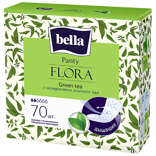 BELLA Прокладки ежедневные Panty FLORA Green tea