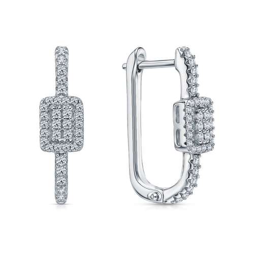 Серьги из серебра с фианитами