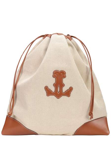 Сумка из хлопка и кожи, LÉAH, S24.SAC.050.7000.101