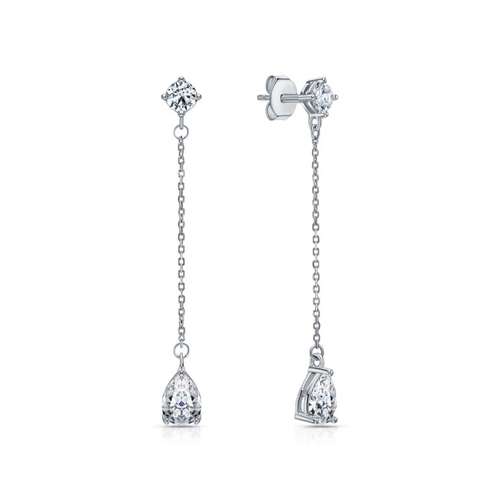 Серьги из серебра с фианитами