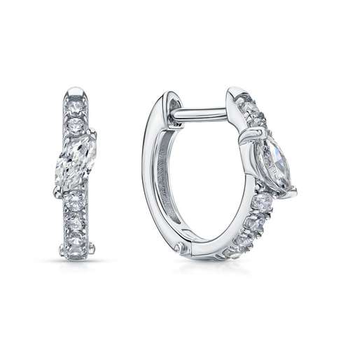 Серьги из серебра с фианитами