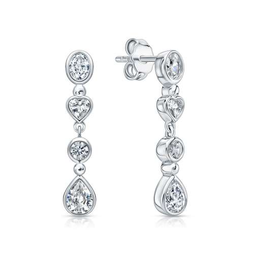 Серьги из серебра с фианитами