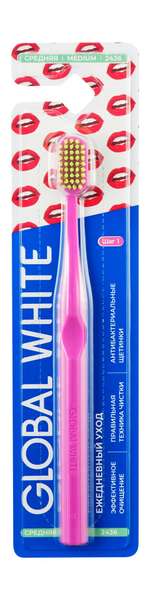 Global White 2436 Medium Daily Care Toothbrush