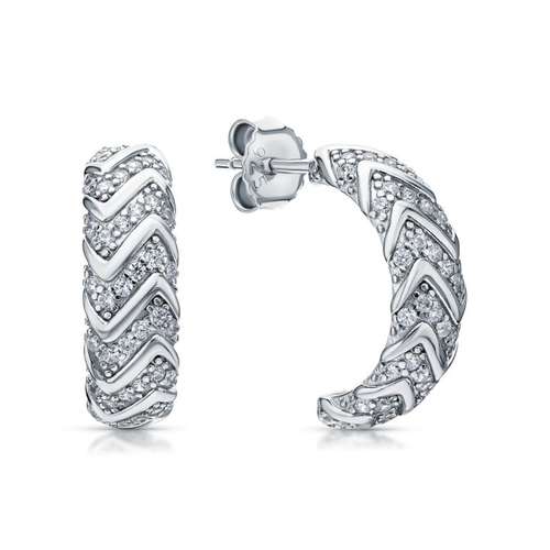 Серьги из серебра с фианитами