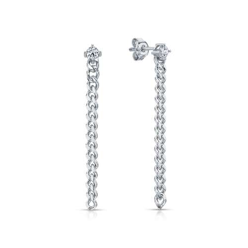 Серьги из серебра с фианитами