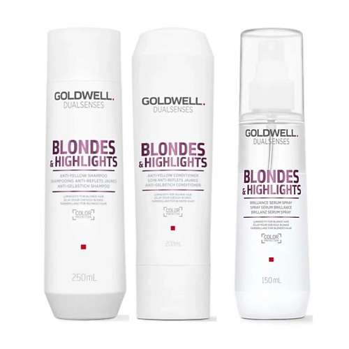 GOLDWELL Набор Dualsenses Blondes & Highlights Bundle: шампунь + кондиционер + спрей-сыворотка