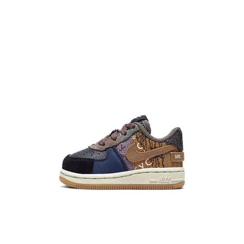 Travis Scott X Nike Air Force 1 Cactus Jack TS Удобная обувь для малышей и детей младшего возраста с низким верхом