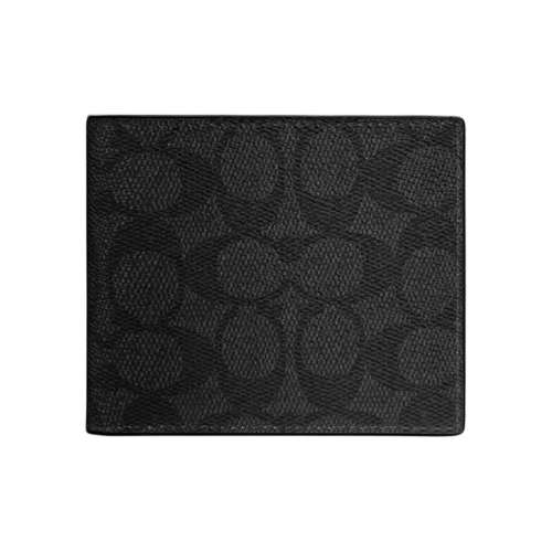 COACH Фирменный Покрытый Холст Кошелек Мужской Черный Серый