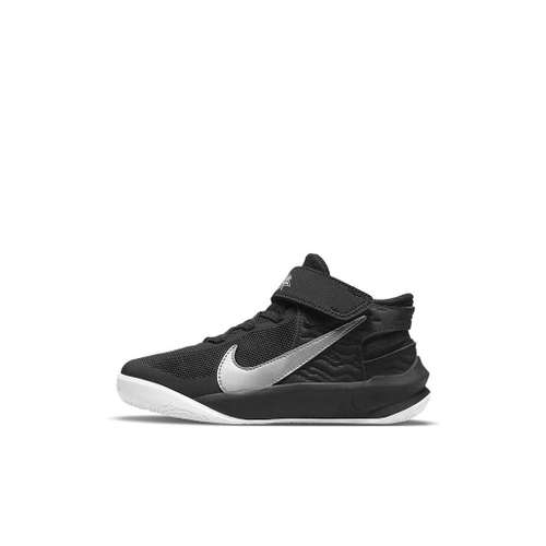Nike Team Hustle D 10 Flyease MID Топ Детские Баскетбольные Кроссовки Черный Серебряный Для Детей Возраст 3-7 Лет