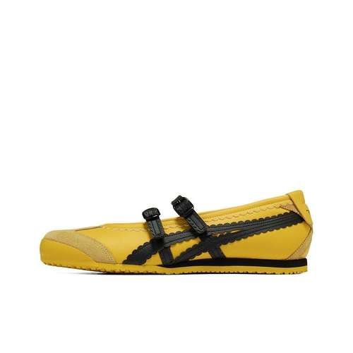 Onitsuka Tiger MEXICO 66 Тонкие и Без Форма Туфли Мэри Джейн Женские Желто-Черные