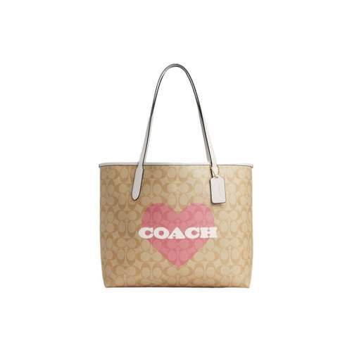 COACH Городская сумка из ПВХ с кожей сумка-тоут сумка для покупок большая сумка для женщин светлый хаки