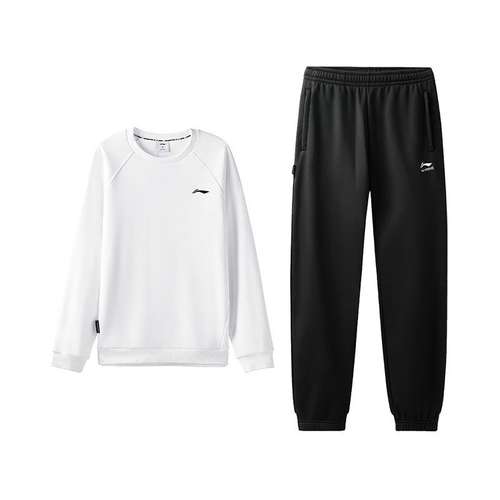 Li NING Модный Круглый вырез С флисовой подкладкой Термический Длинный рукав Топ Удобные Штаны Без капюшона