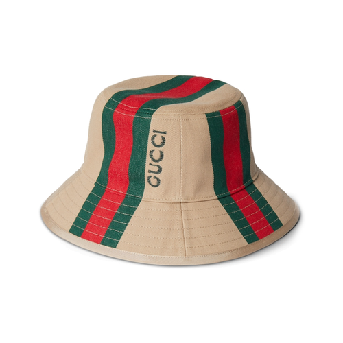 Gucci Canvas Шляпы ведра Мужские Верблюжий цвет