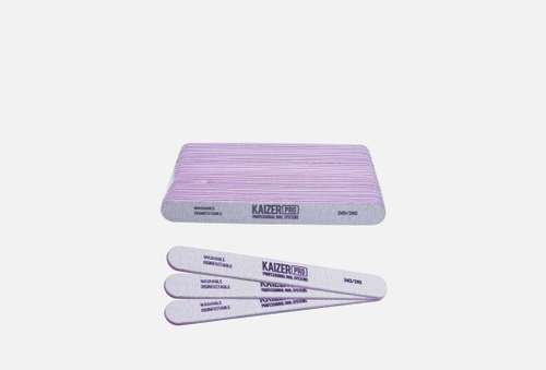 Пилка для ногтей 240/240 | Kaizer Professional | plastic-based file, soft, straight, length 180 mm., color gray