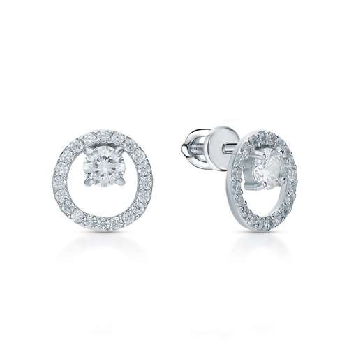 Серьги из серебра с фианитами