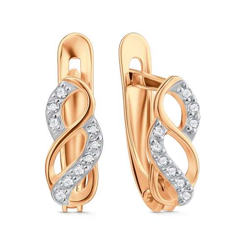 Золотые серьги с фианитами