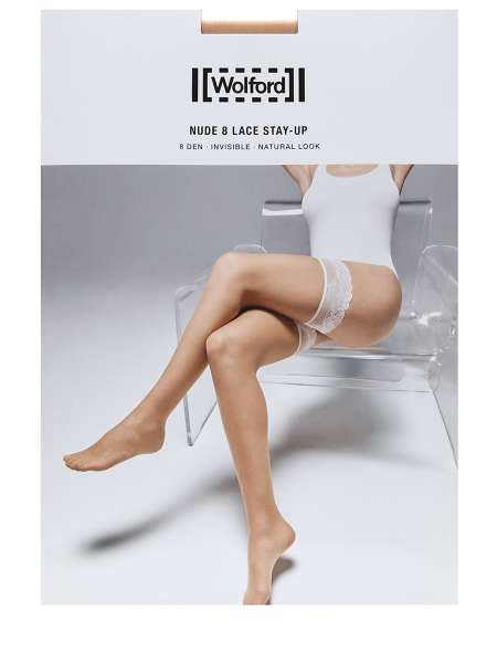 Чулки Nude 8 Lace Stay-Up капроновые, WOLFORD, 20207-4788