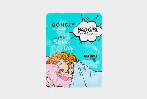 Тканевая маска после тяжелого дня | CONSLY | BAD GIRL - Good Skin after Stress Day Mask Sheet