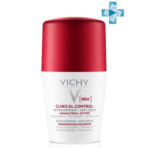 VICHY Дезодорантант-антиперсперант 96ч шарик Clinical Control, 50 мл, VICHY