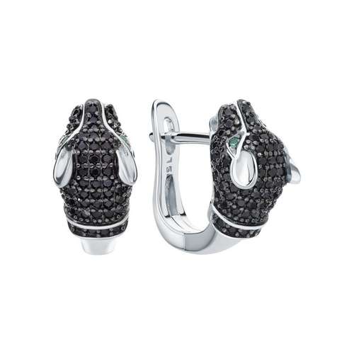 Серьги из серебра с фианитами