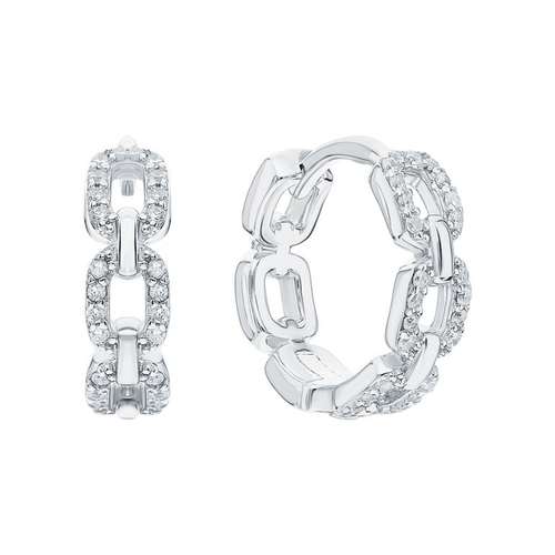 Серьги из серебра с фианитами