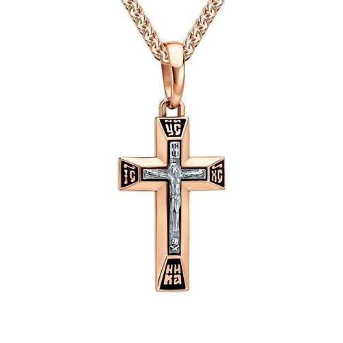 Золотой крестик с эмалью