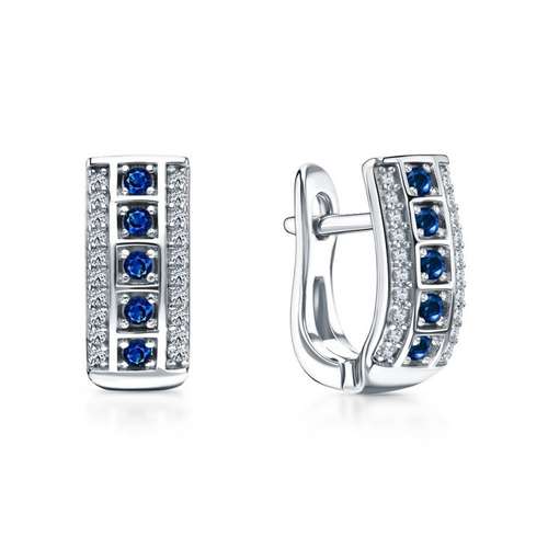 Серьги из серебра с фианитами