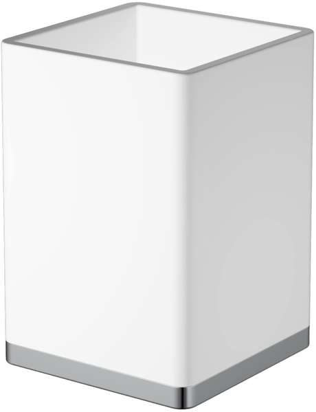 Стакан для зубных щеток Boheme 10961-W-CR chrome, white, керамический