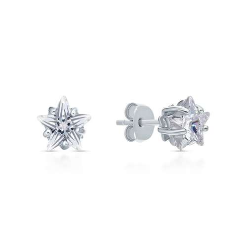 Серьги из серебра с фианитами
