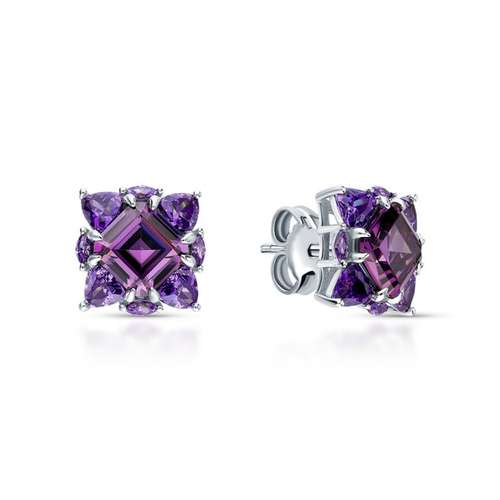 Серьги из серебра с фианитами