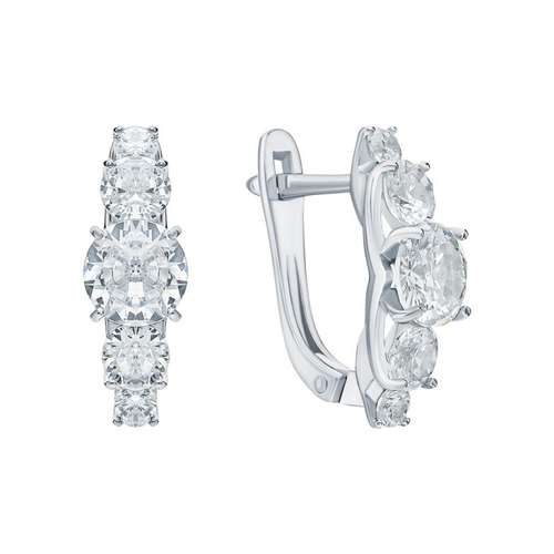 Серьги из серебра с фианитами